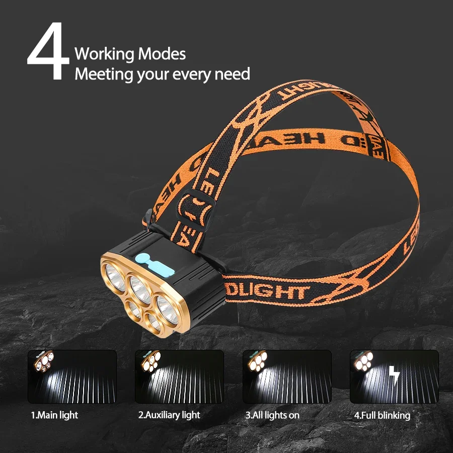 Rechargeable 5 LED Headlight U - Outdoor Power Head 评论和价格