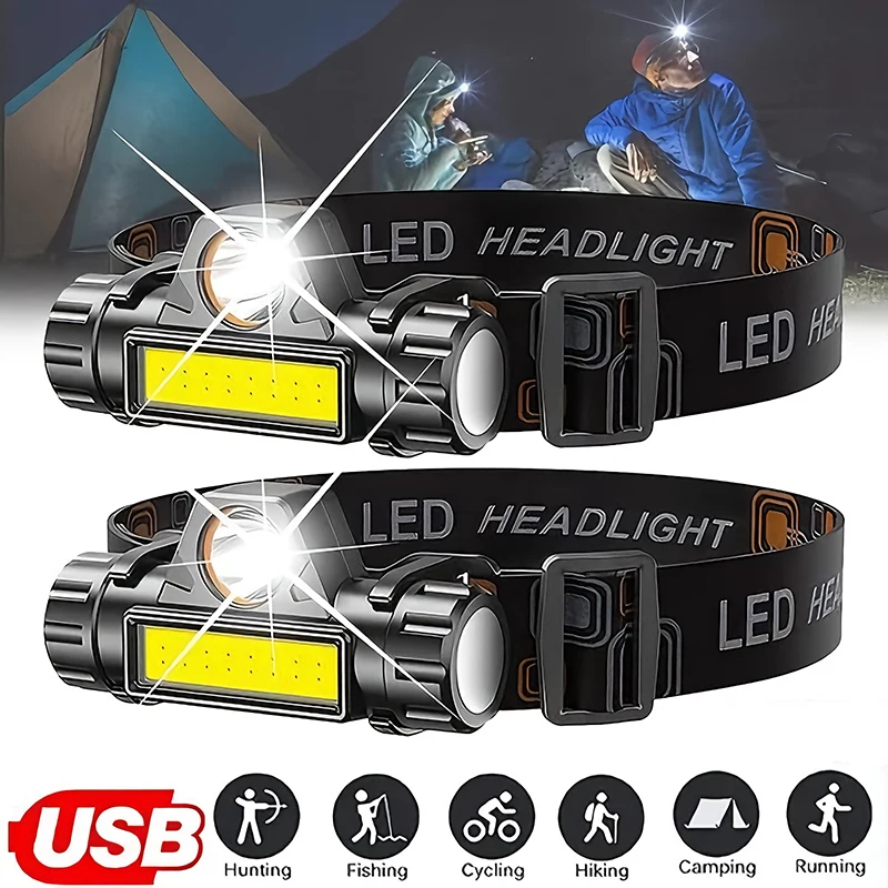 Rechargeable COB LED USB Headl - Outdoor Power Head 评论和价格