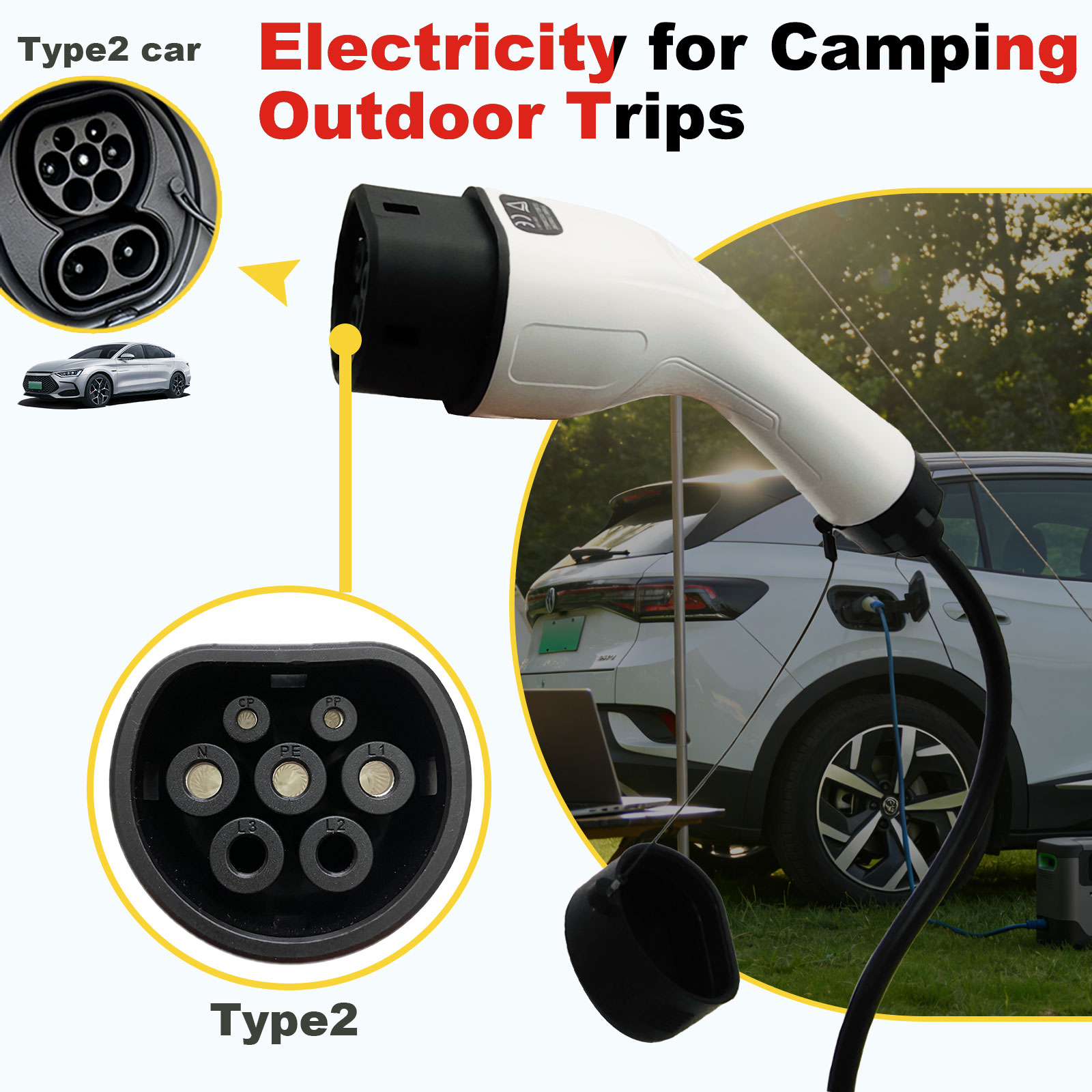Type2 V2L Discharge Adapter 16 - Outdoor Power Socket 评论和价格