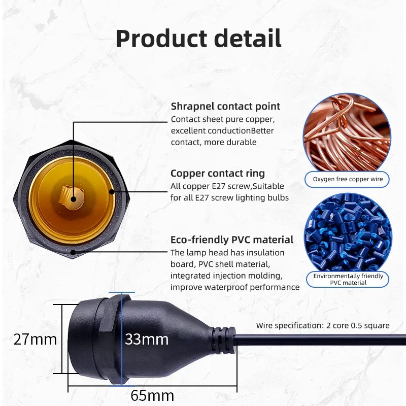 Universal E27 Lamp Head Power  - Outdoor Power Head 评论和价格