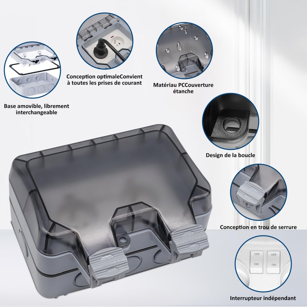 EIOMR France IP66 Weatherproof - Outdoor Power Box Cover 评论和价格