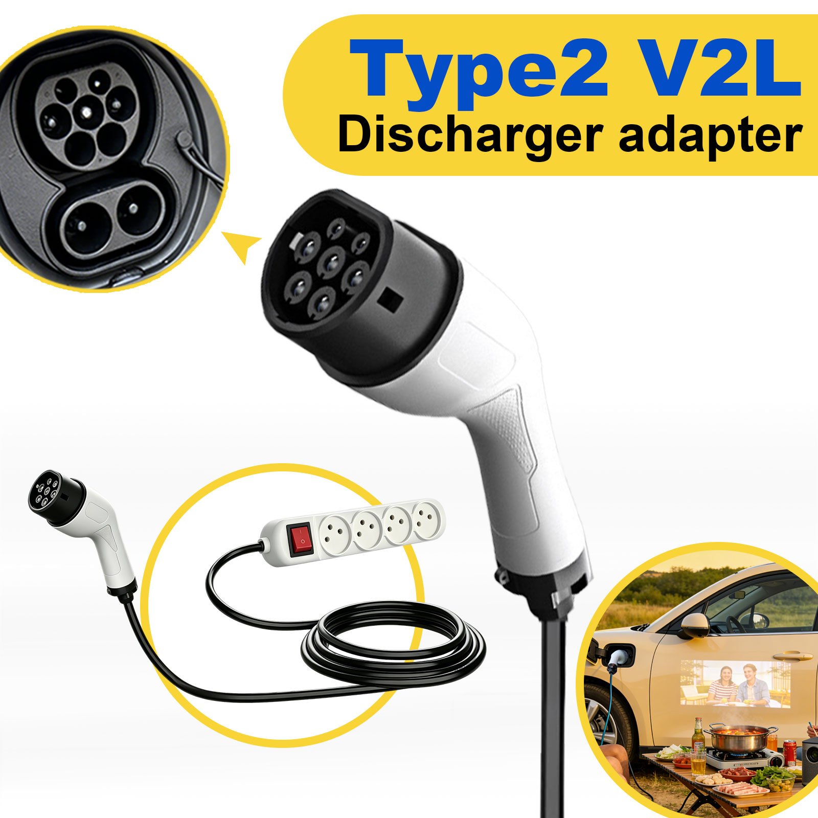 Type2 V2L Discharge Adapter Is - Outdoor Power Socket 评论和价格